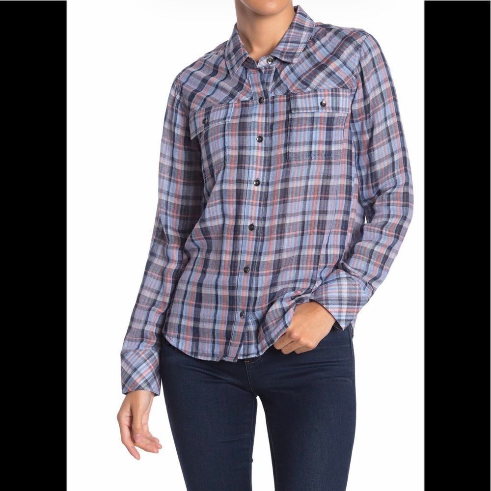 NWT Splendid Button-Up Plaid Shirt